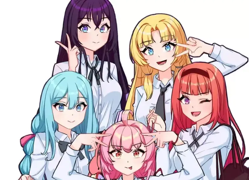 Aesther members are Arisa, Karin, Eris, Mika, and Ellie.