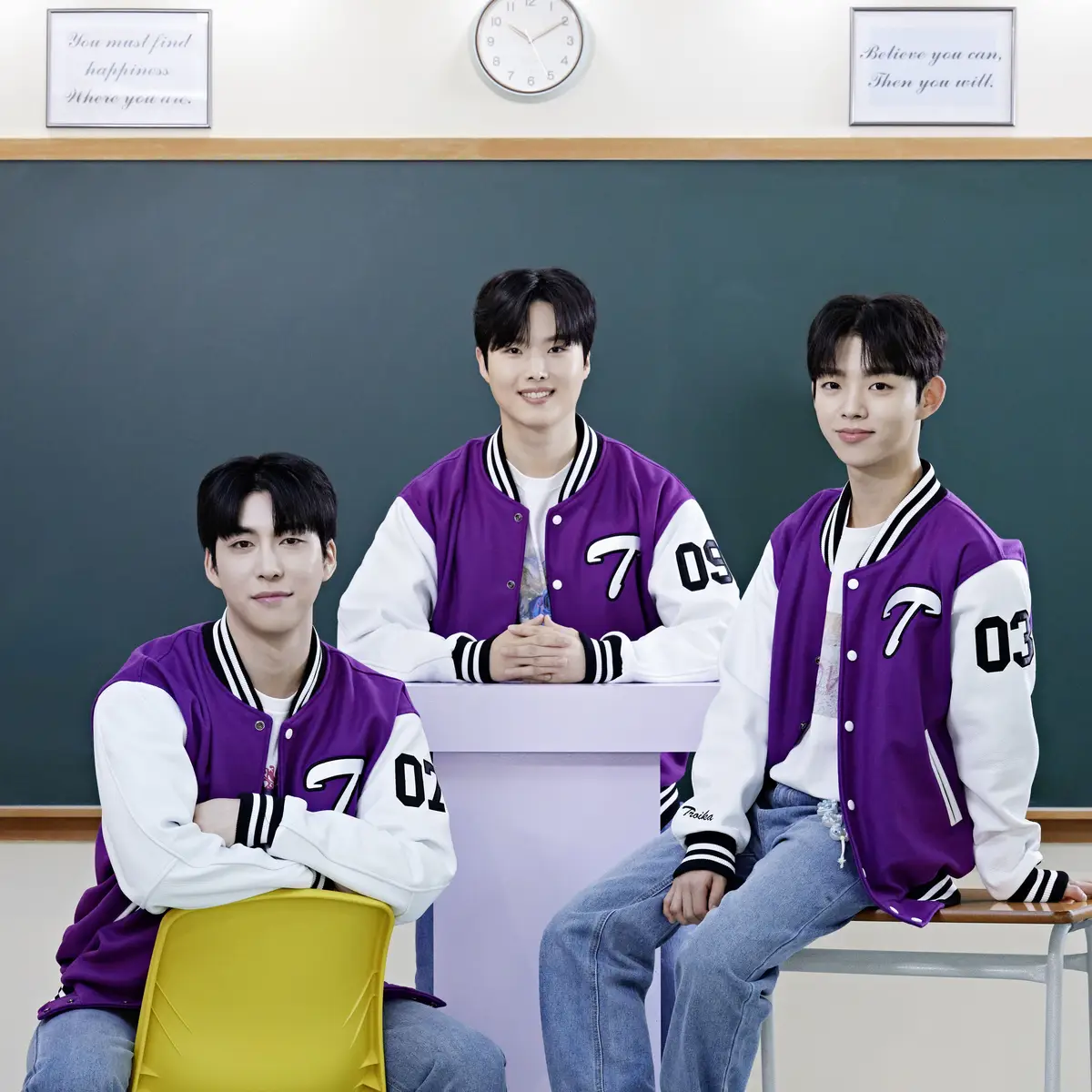 TROIKA members are Kang Taepoong, Kang Jaesu, and Jang Songho.